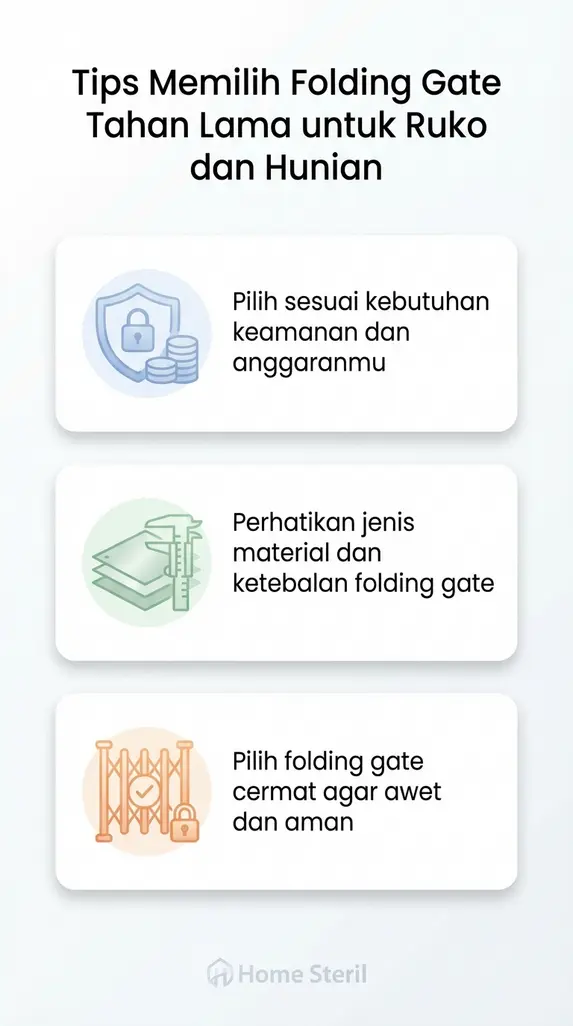 Tips Memilih Folding Gate Tahan Lama untuk Ruko dan Hunian