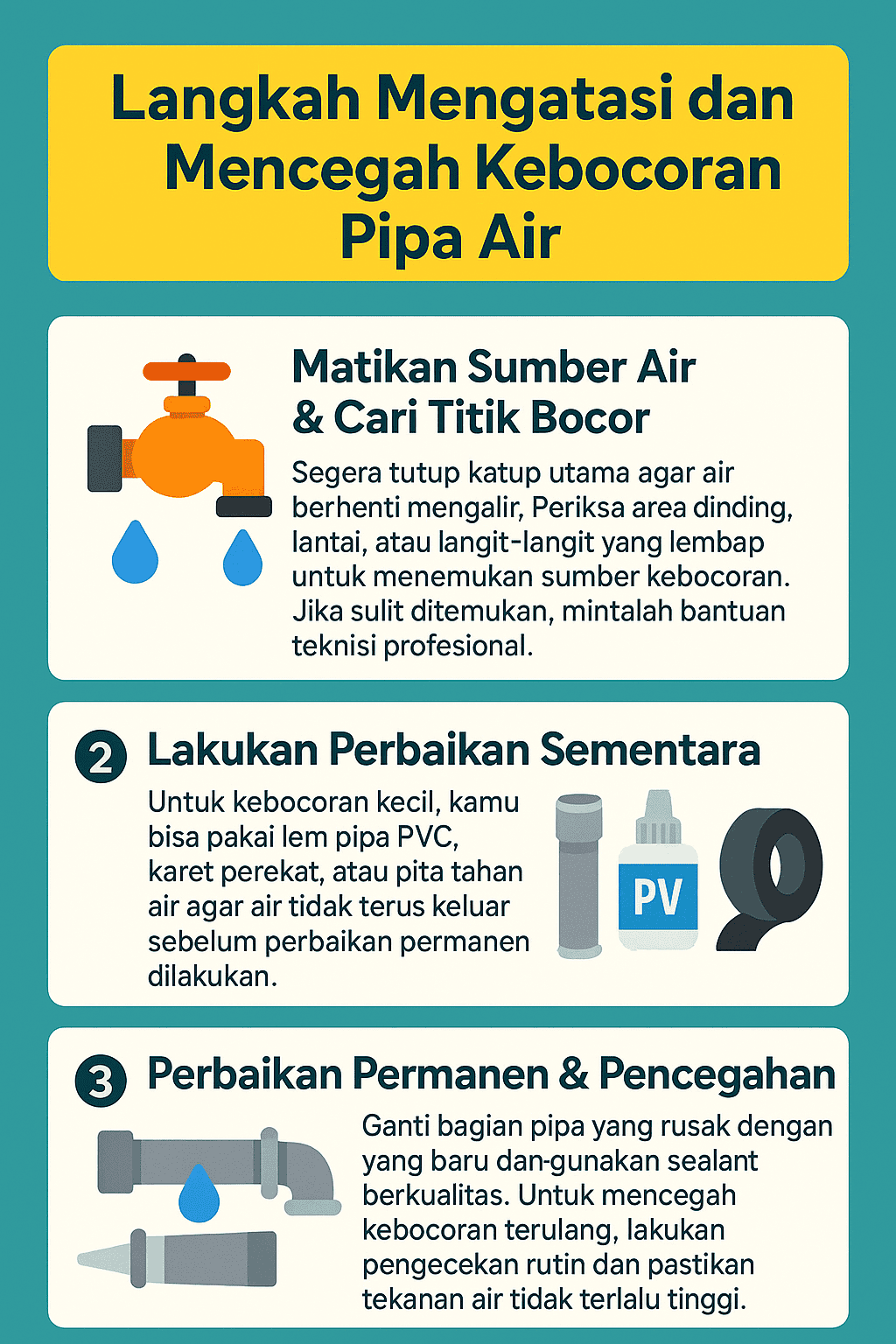 Langkah Mengatasi dan Mencegah Kebocoran Pipa Air