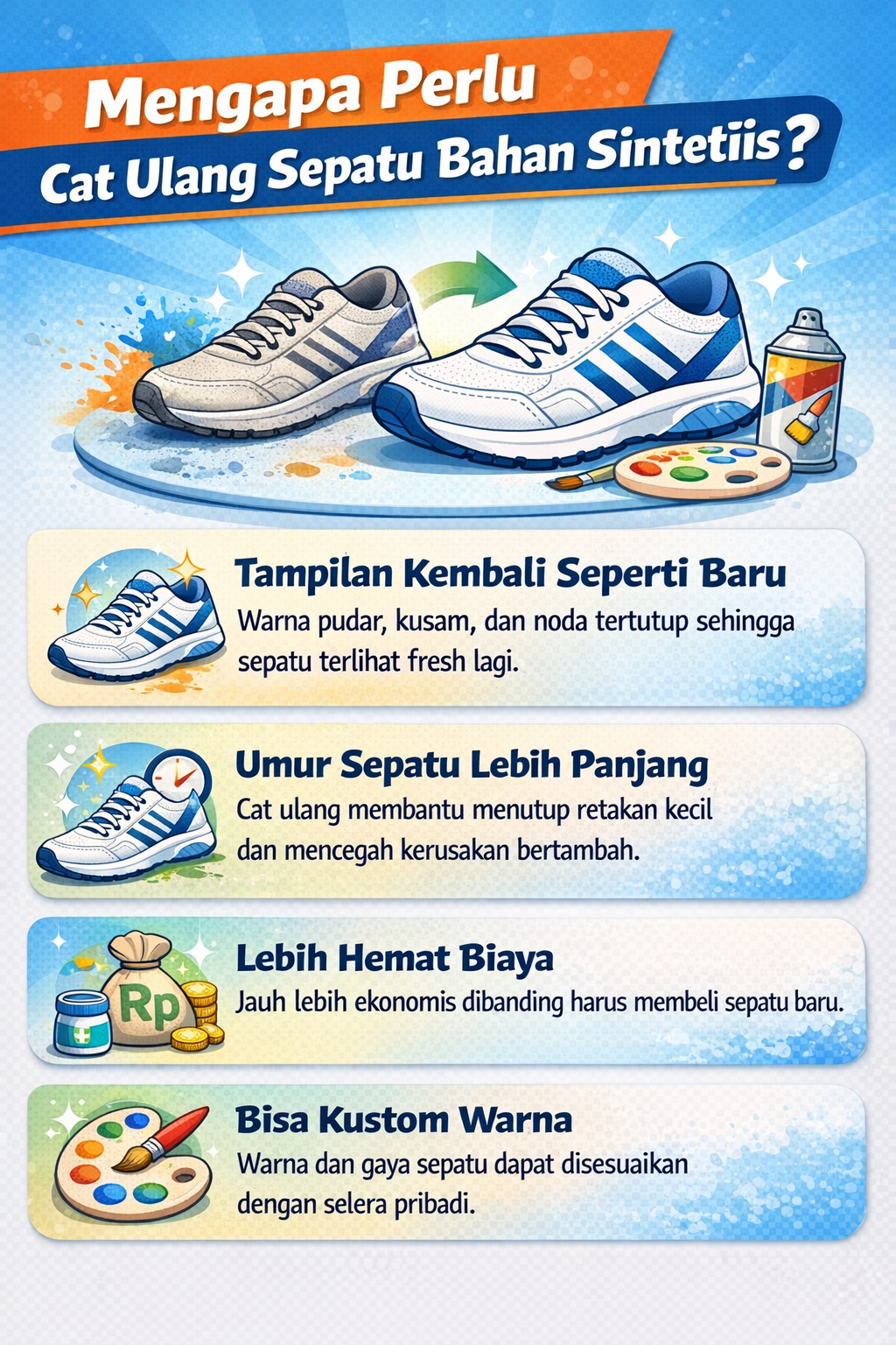 Mengapa Perlu Cat Ulang Sepatu Bahan Sintetis?