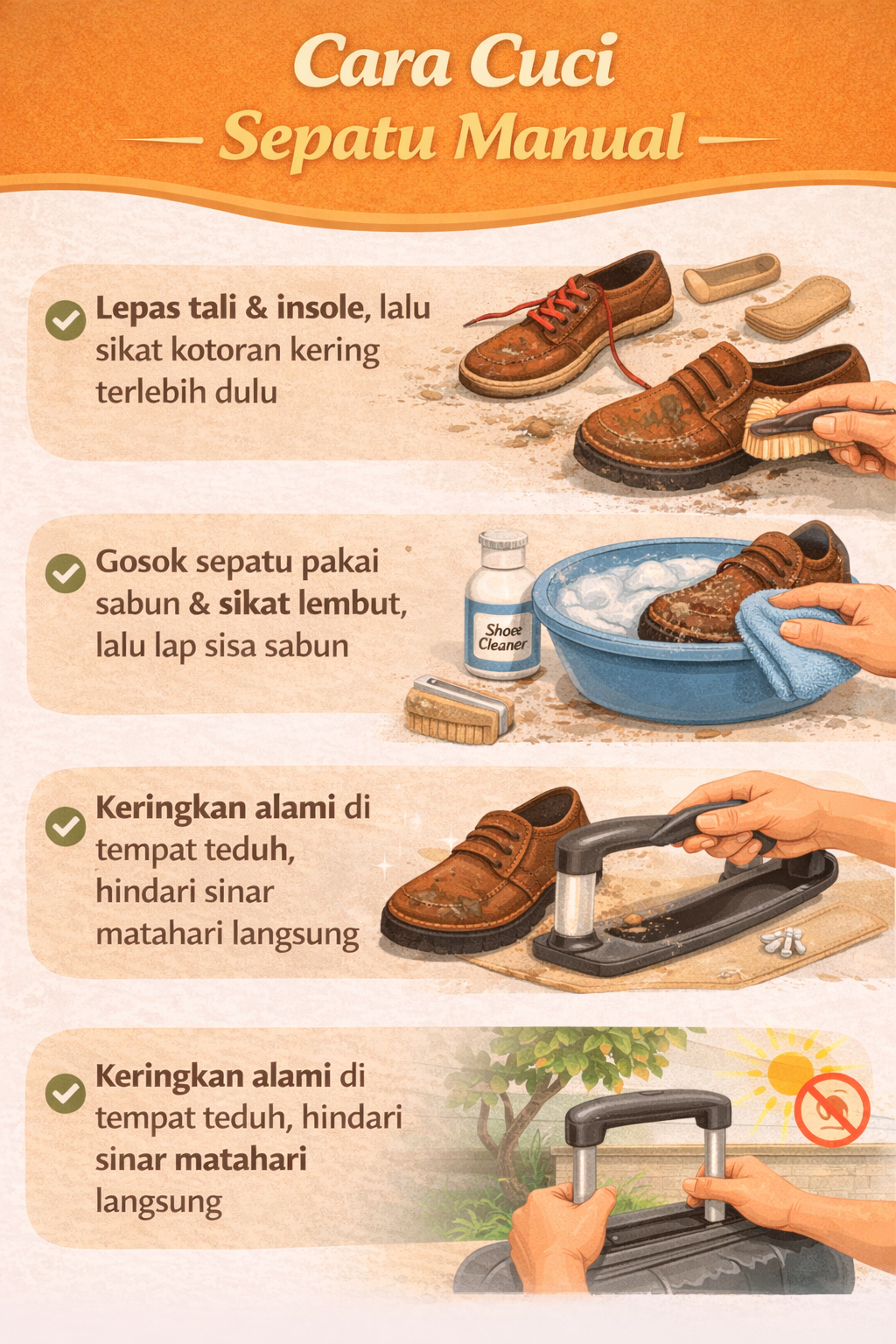 Cara Cuci Sepatu Manual