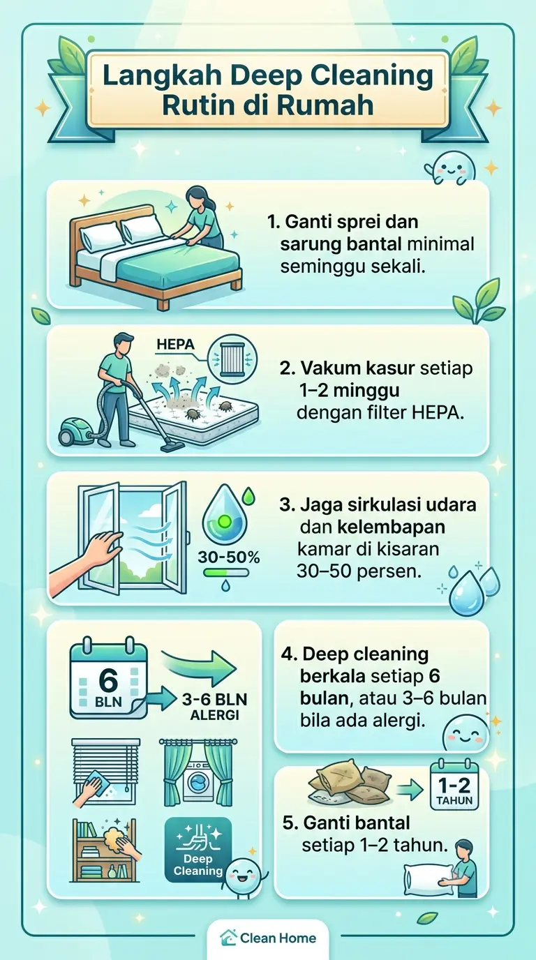 Infografik : Langkah Deep Cleaning Rutin Dirumah 