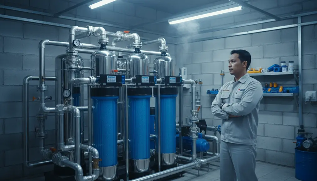 Instalasi Filter Air Bertingkat dan Kapasitas Filter Air Besar: Solusi Commercial (System Design)