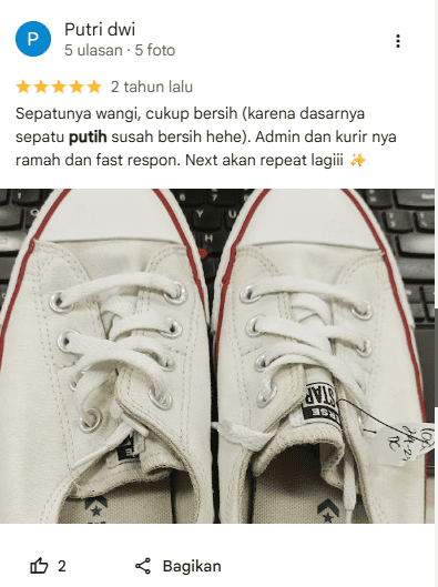 Rating Pelanggan Kami Setelah Mengatasi Sepatu Putih Menguning