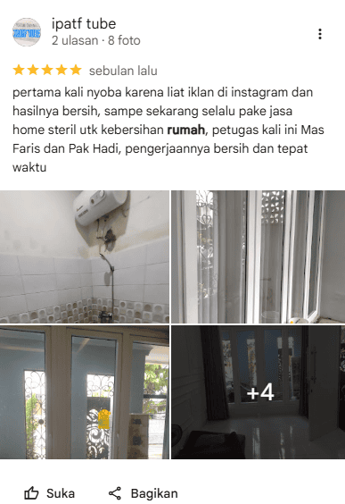 Ulasan Pelanggan Menggunakan Jasa Kebersihan Rumah Home Steril