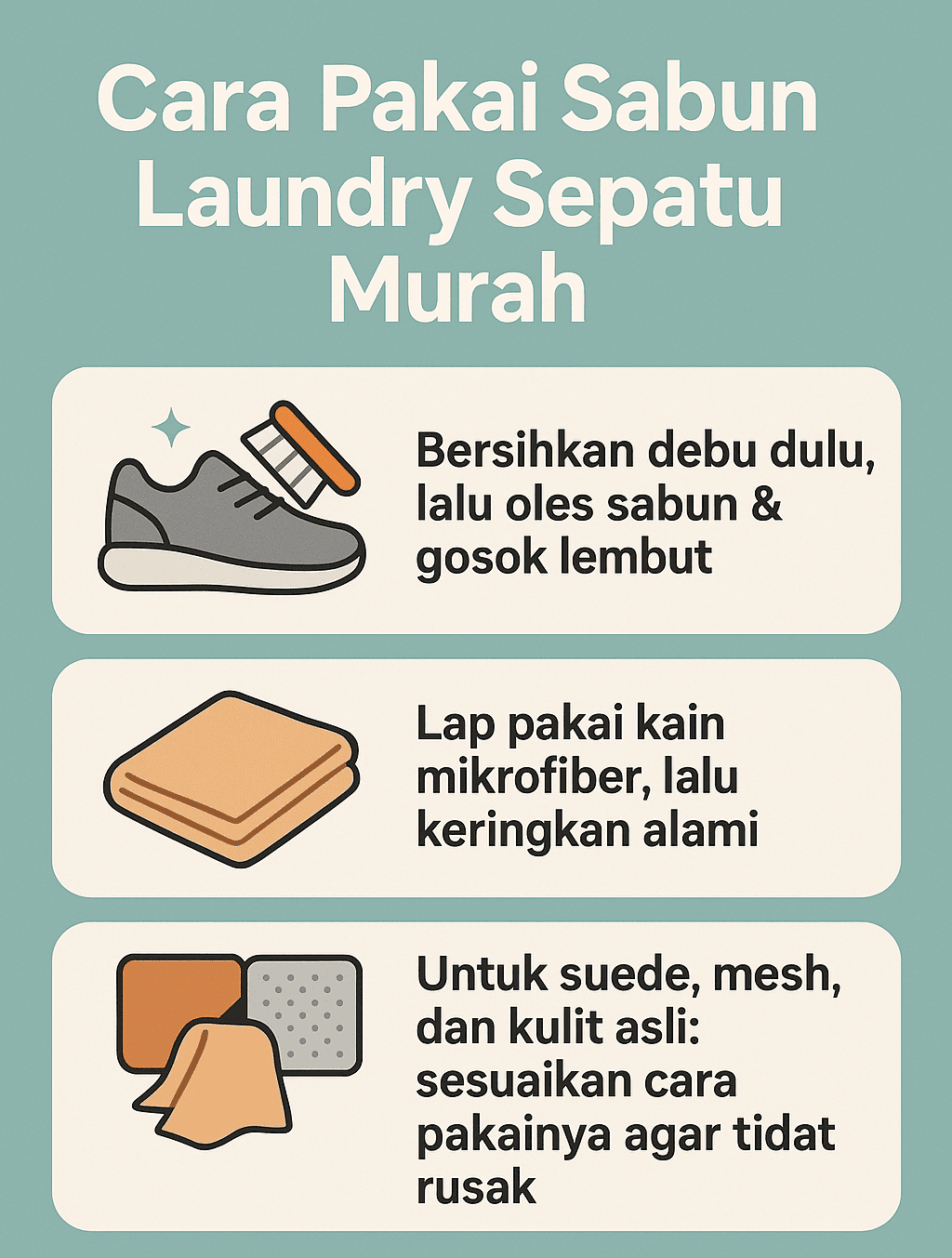 Infografik: Panduan Penggunaan Produk Sabun Cuci Sepatu