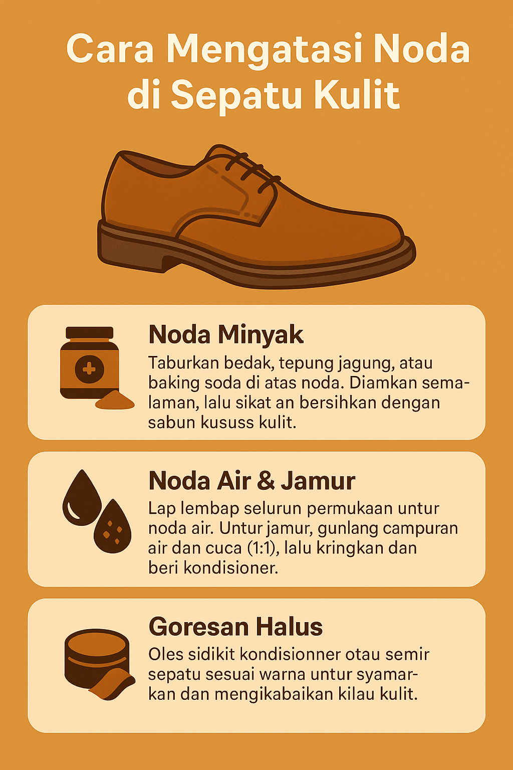 Cara Mengatasi Noda di Sepatu Kulit