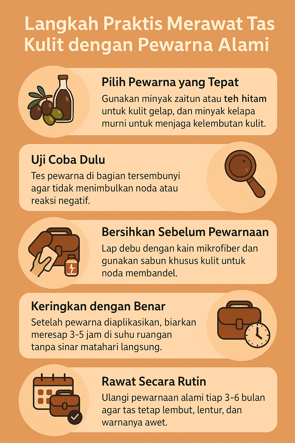 Langkah Praktis Merawat Tas Kulit dengan Pewarna Alami