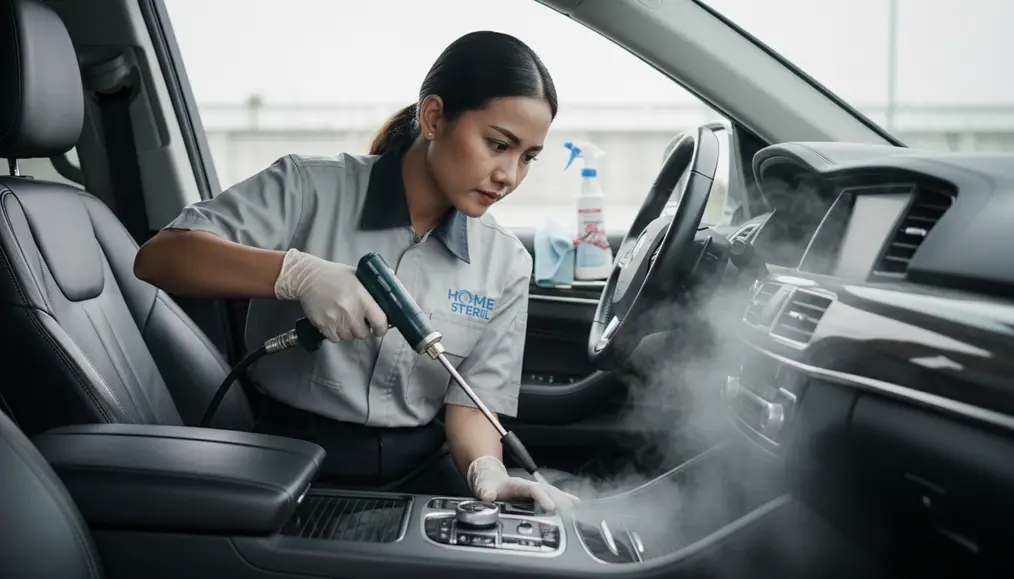 Proses Profesional Cuci Interior Mobil di Home Steril