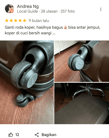 Rating Pelanggan Jasa Reparasi Koper