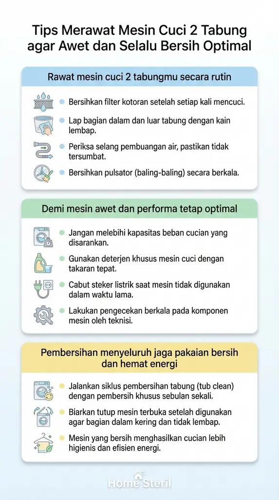 Tips Merawat Mesin Cuci 2 Tabung agar Awet dan Selalu Bersih Optimal