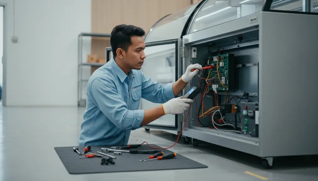 Cara memperbaiki sistem defrost heater showcase yang rusak
