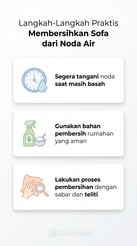 Langkah-Langkah Praktis Membersihkan Sofa dari Noda Air