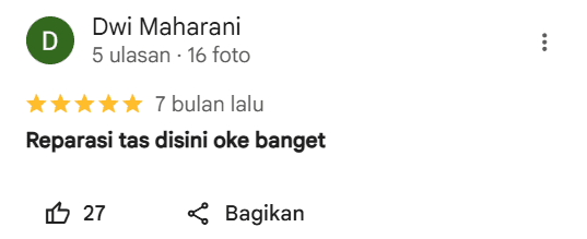 Rating Terkait Jasa Reparasi Tas