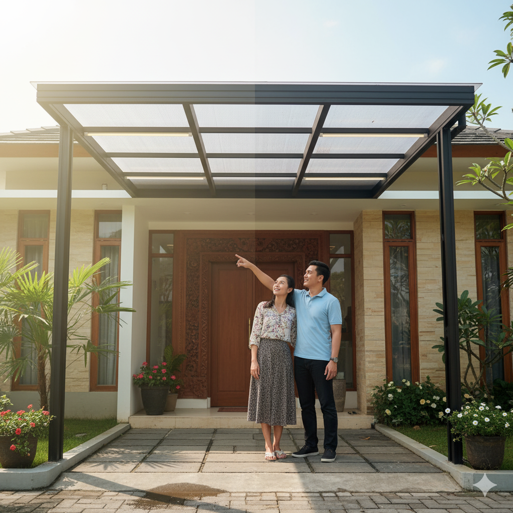 Perlindungan Optimal dari Cuaca Ekstrem dan Sinar UV dengan Pemasangan Kanopi Pintu Depan