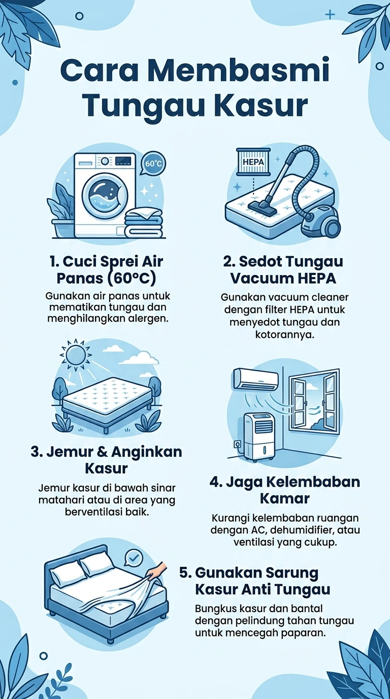 Infografik : Cara Membasmi Tungau Kasur 
