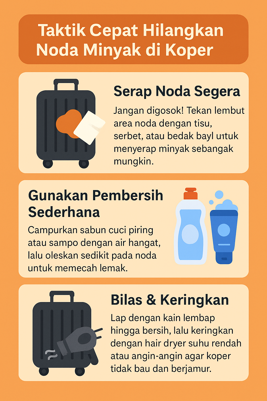 Panduan Mendalam Cuci Koper untuk Noda Minyak Lama dan Membandel