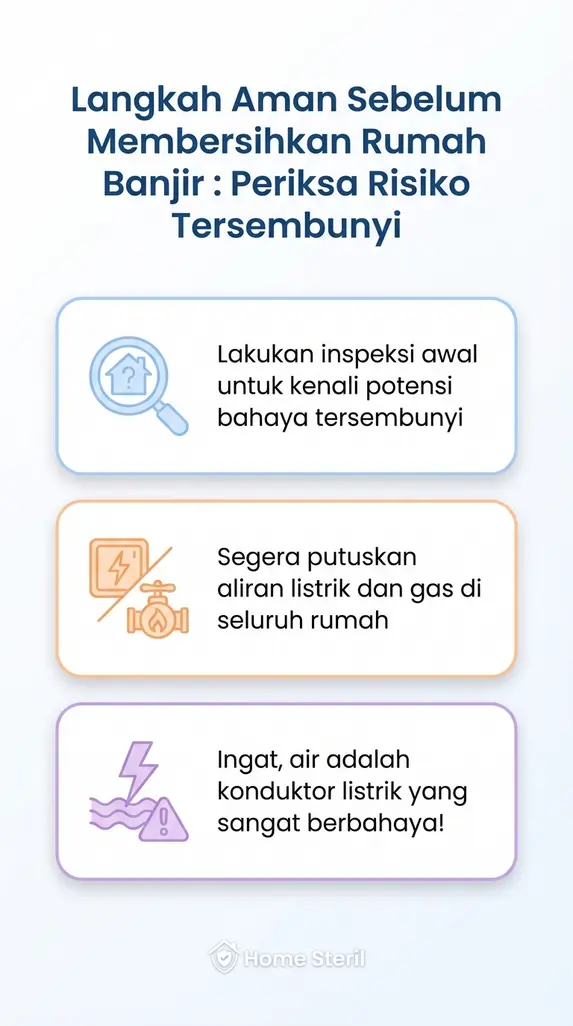 Langkah Aman Sebelum Membersihkan Rumah Banjir : Periksa Risiko Tersembunyi