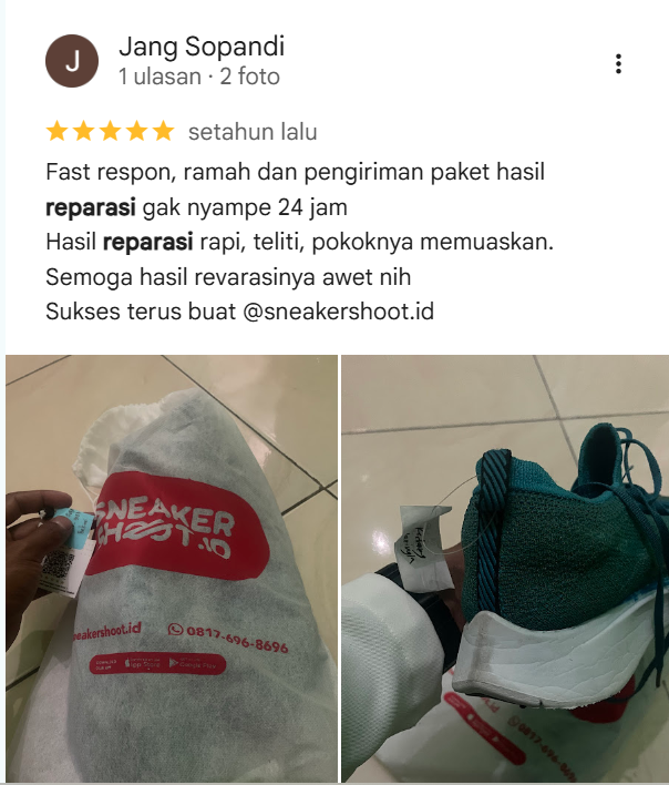 Rating Ulasan Pelanggan yang Reparasi Sepatu di Sneakershoot