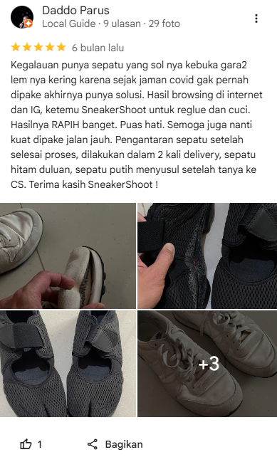 Testimoni Pelanggan Sneakershoot