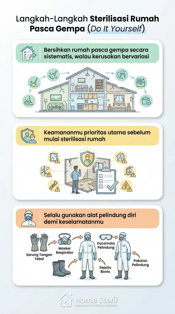 Langkah-Langkah Sterilisasi Rumah Pasca Gempa (Do It Yourself)