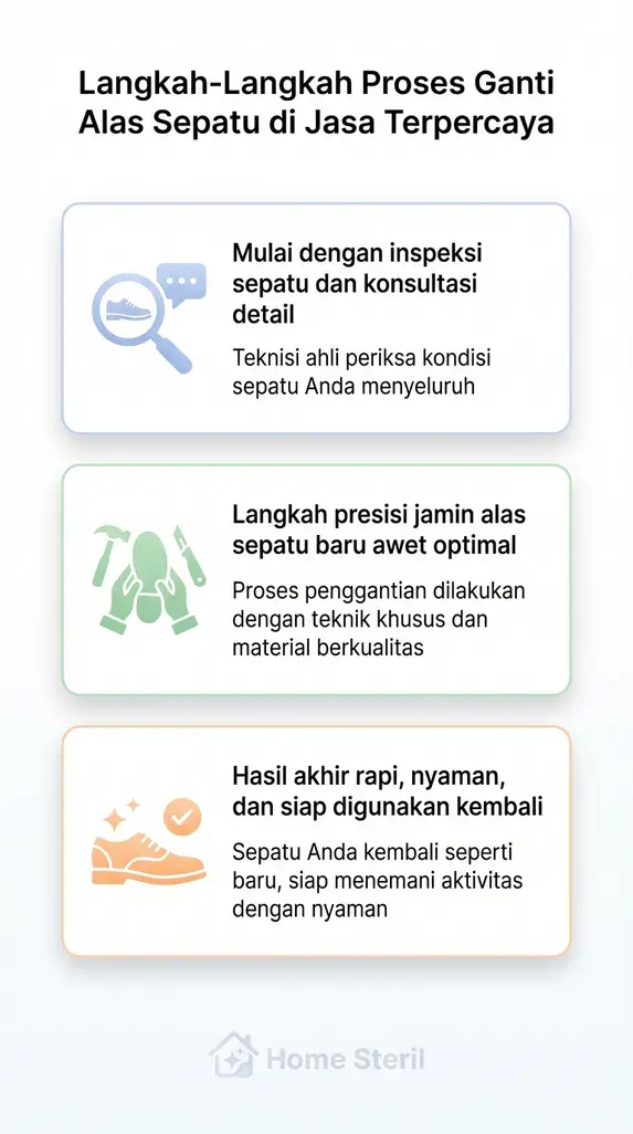 Langkah-Langkah Proses Ganti Alas Sepatu di Jasa Terpercaya