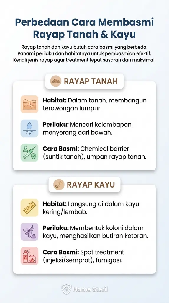 Perbedaan Cara Membasmi Rayap Tanah & Kayu