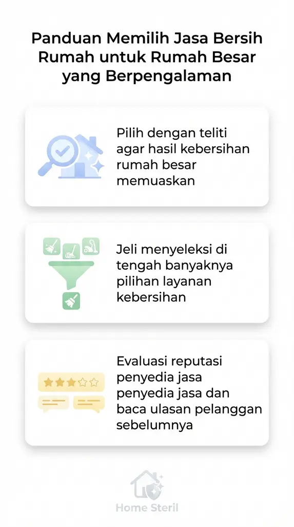 Panduan Memilih Jasa Bersih Rumah untuk Rumah Besar yang Berpengalaman