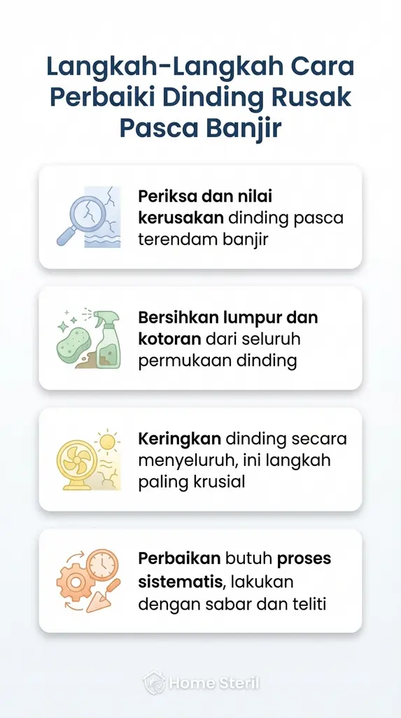 Langkah-Langkah Cara Perbaiki Dinding Rusak Pasca Banjir