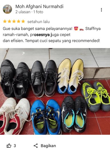 Ulasan Pelanggan Laundry Sepatu di Sneakershoot
