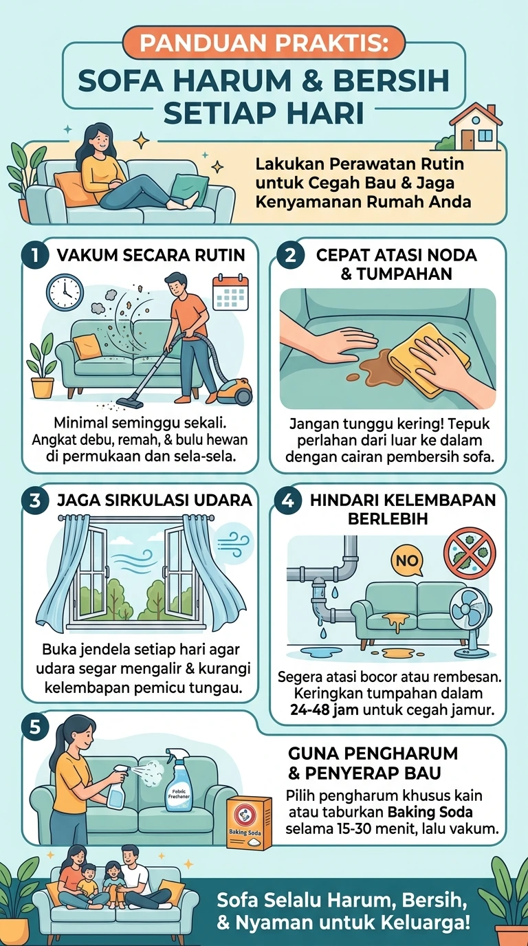 Infografik : Panduan Praktis: Sofa Harum & Bersih Setiap Hari