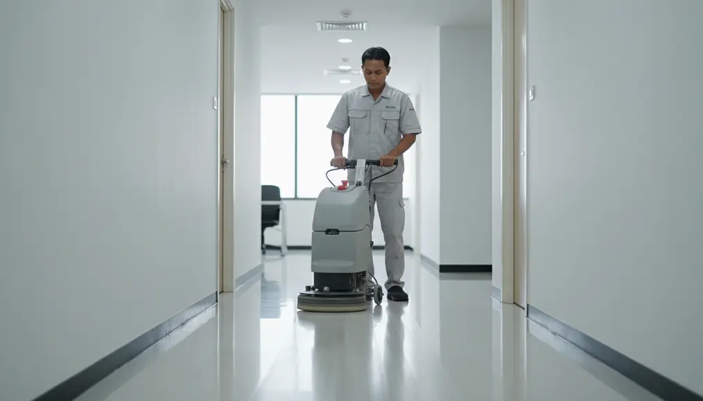 Metode Poles Lantai Kantor dan Peralatan Floor Cleaning Profesional