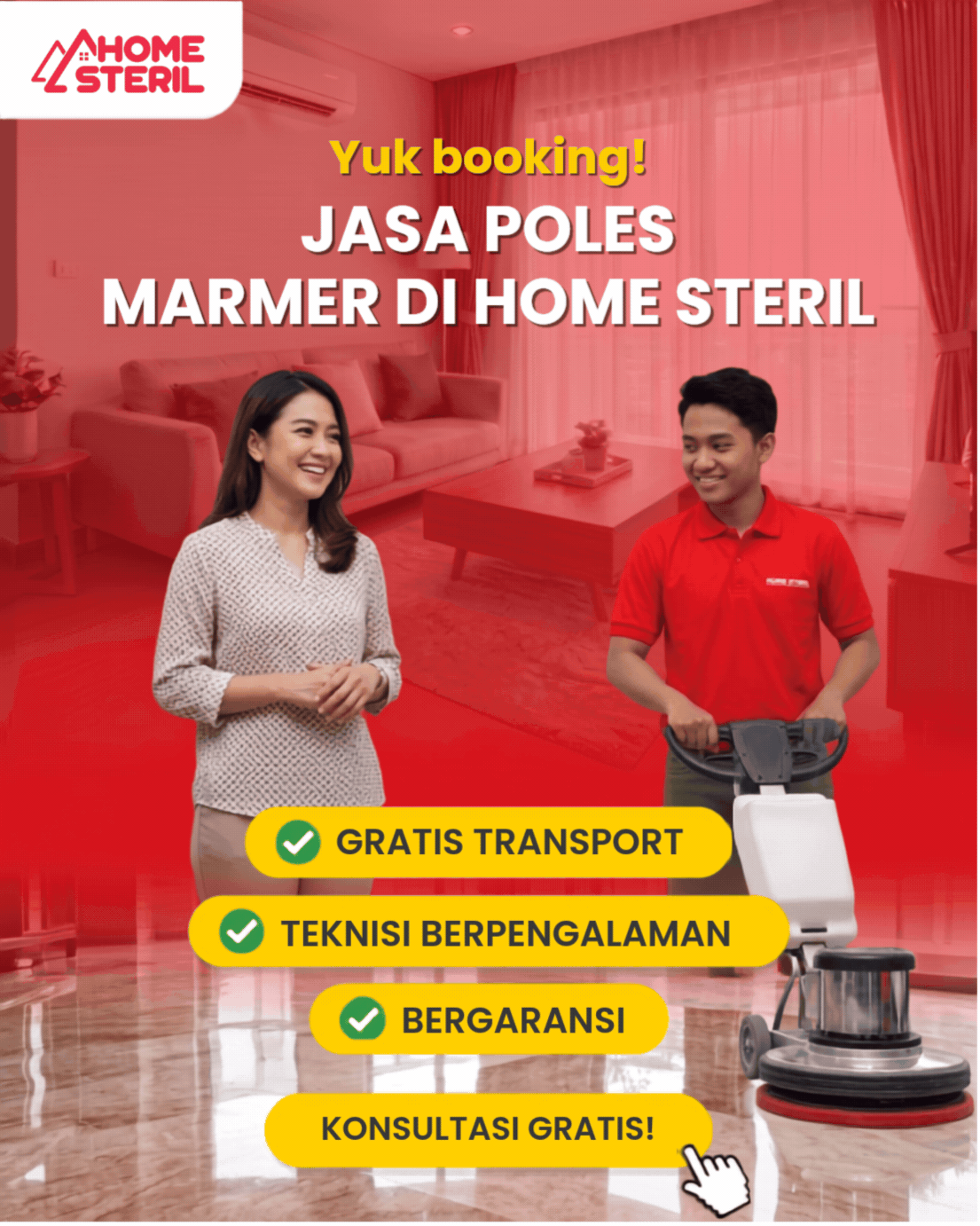 Jasa Poles Marmer di Home Steril
