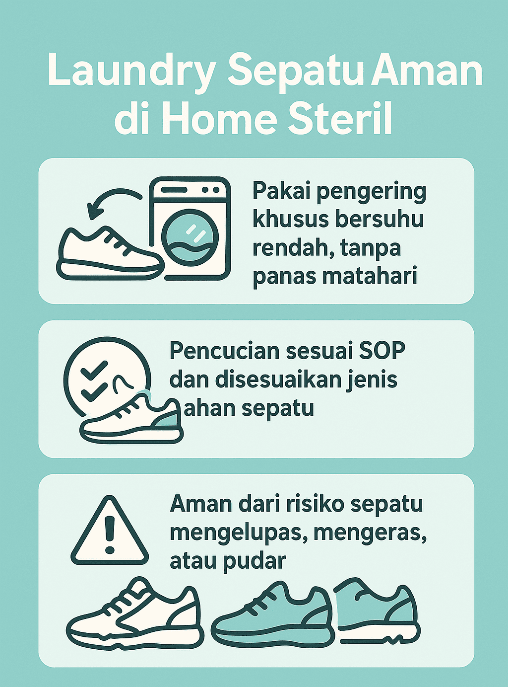 Infografik: Laundry Sepatu Aman di Home Steril