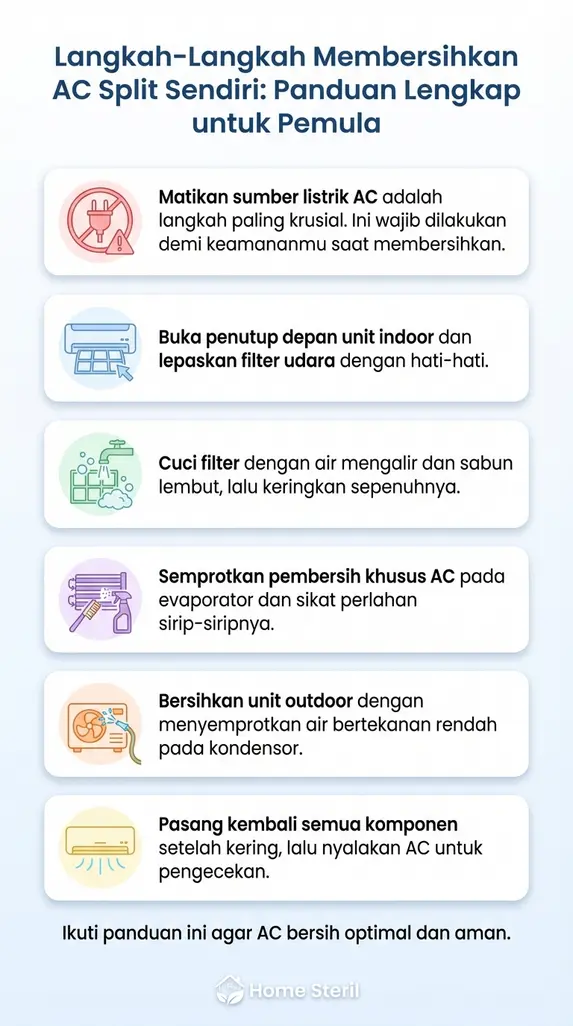 Langkah-Langkah Membersihkan AC Split Sendiri: Panduan Lengkap untuk Pemula