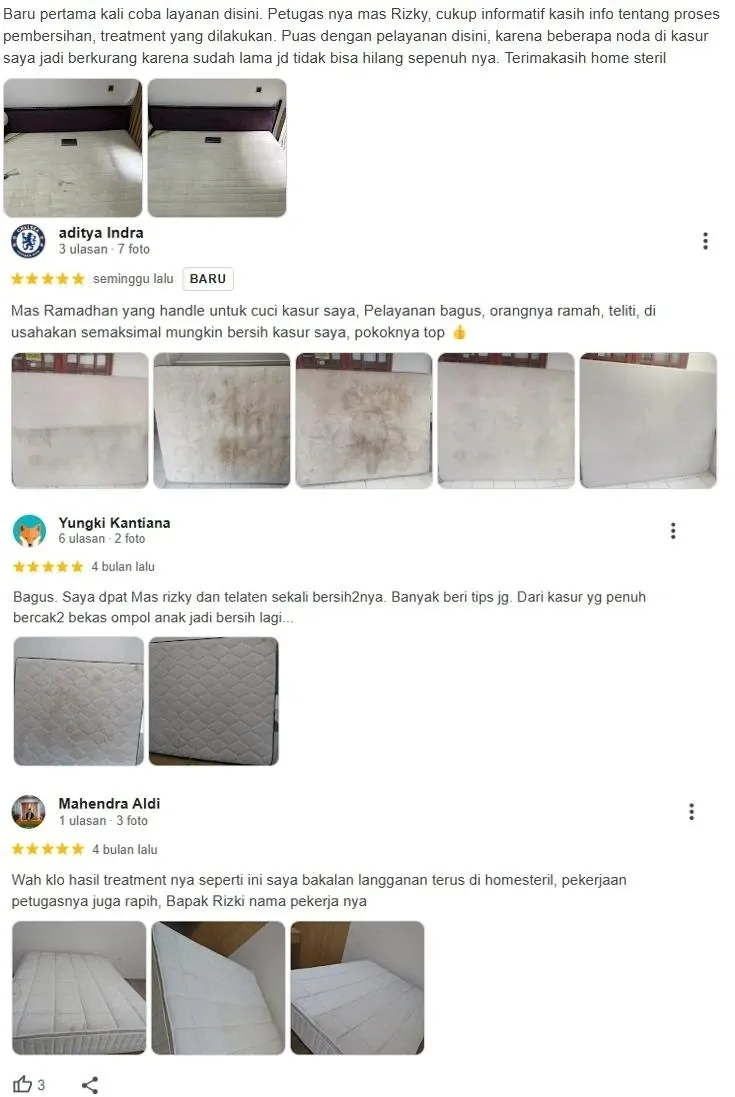 Review Cleaning Springbed google rating from home-steril.com