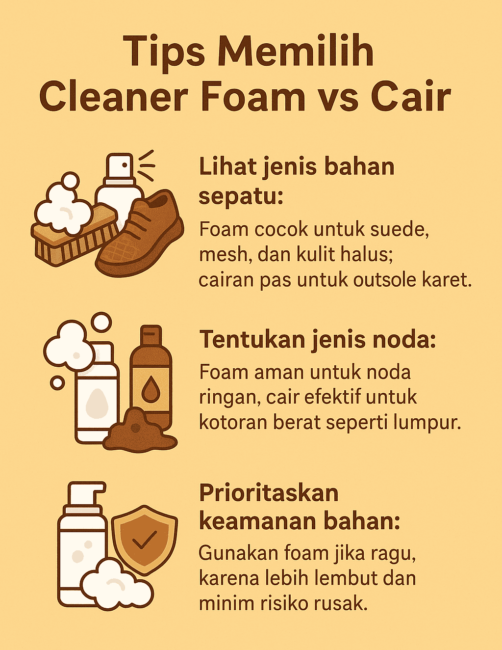 Infografik: Tips Memilih Cleaner Foam vs Cair