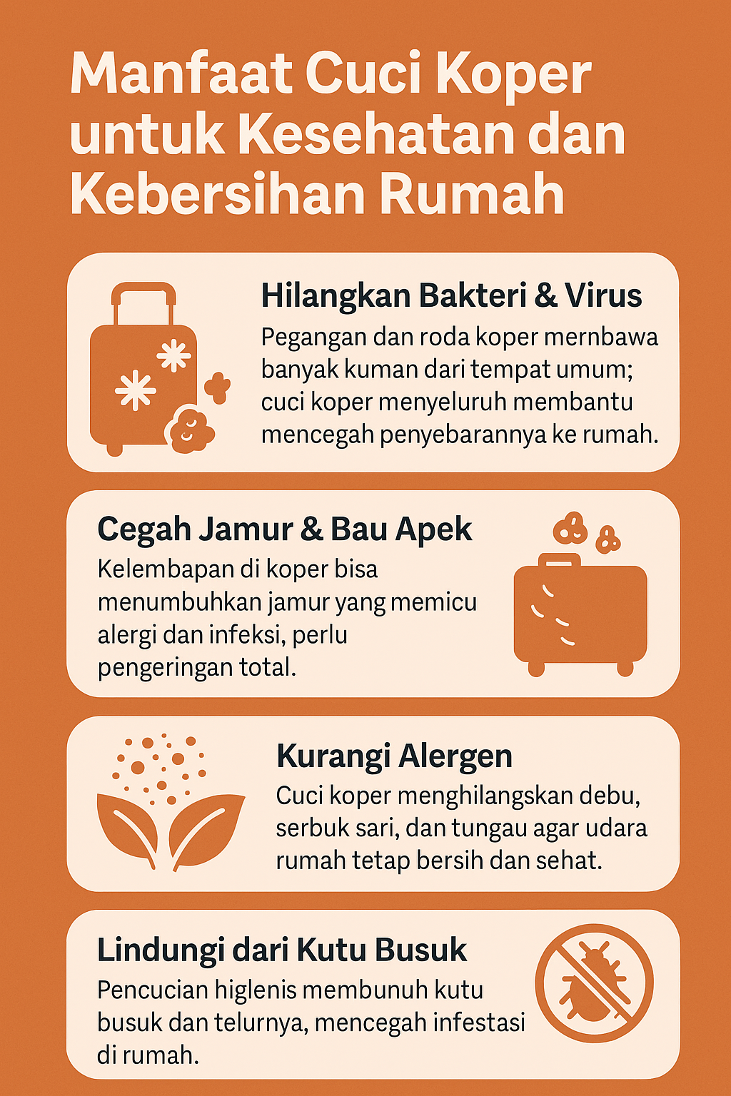 Manfaat Cuci Koper untuk Kesehatan dan Kebersihan Rumah