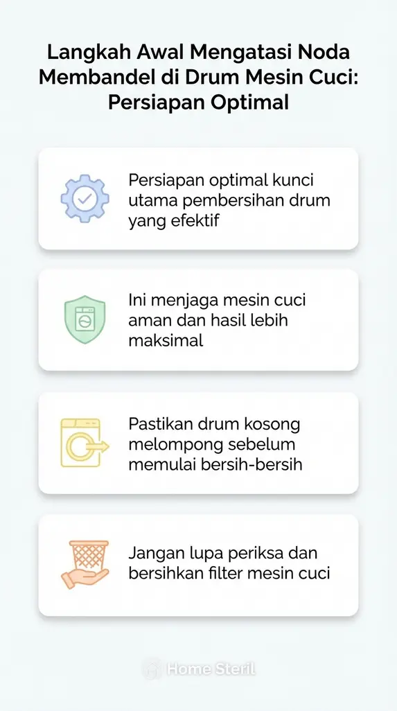 Langkah Awal Mengatasi Noda Membandel di Drum Mesin Cuci: Persiapan Optimal