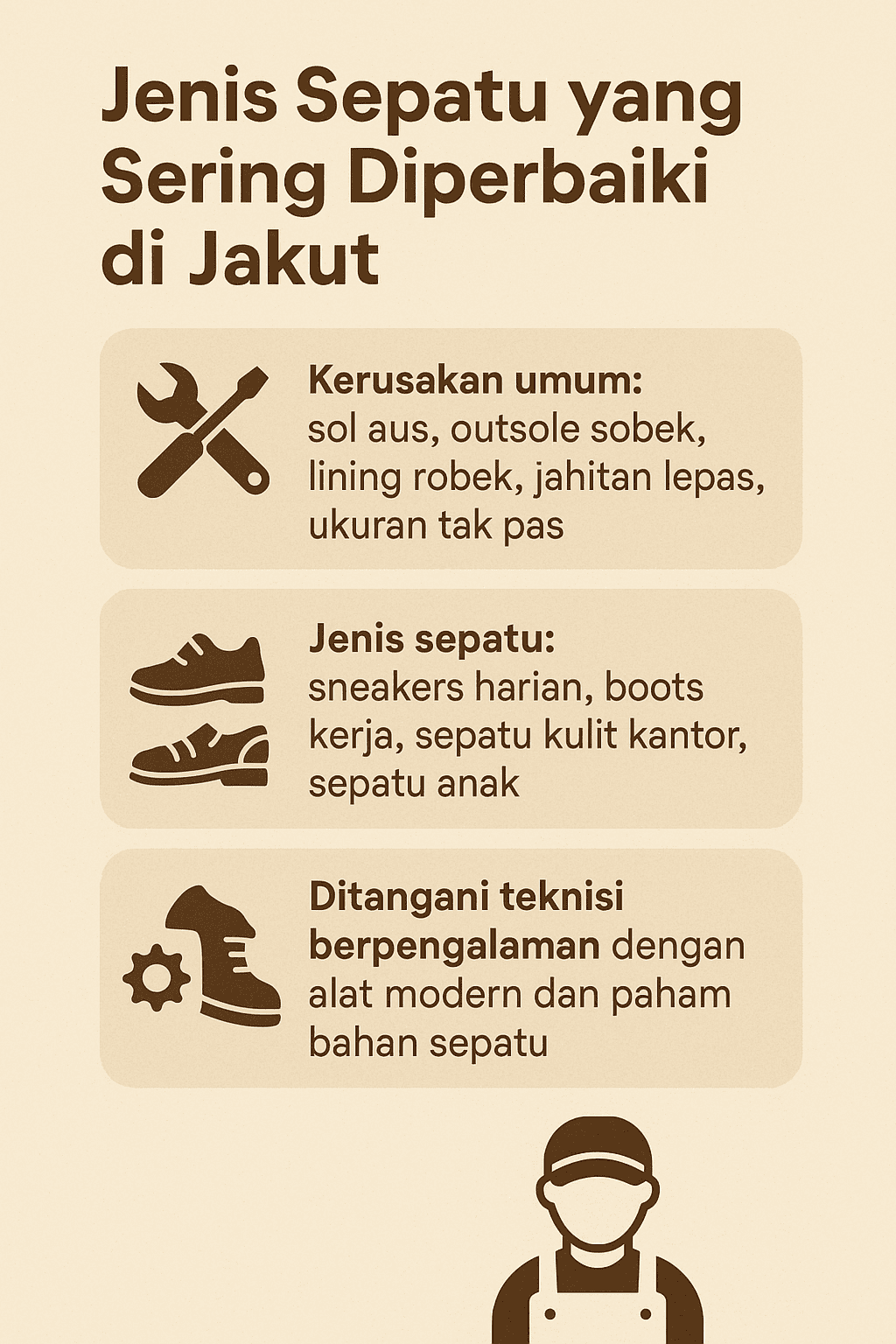 Inforgrafik: Jenis Sepatu yang Sering Diperbaiki di Jakut