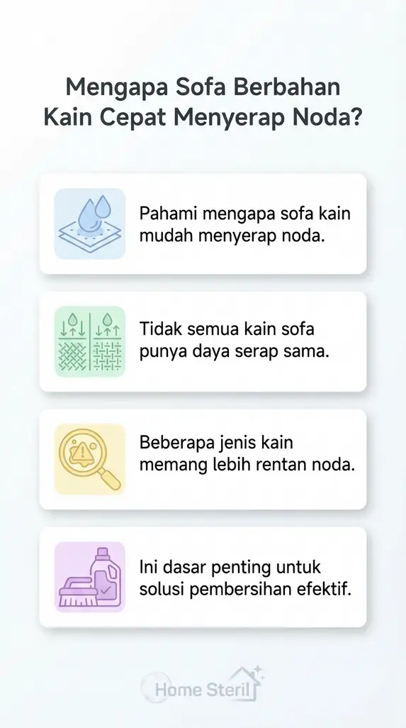 Mengapa Sofa Berbahan Kain Cepat Menyerap Noda?