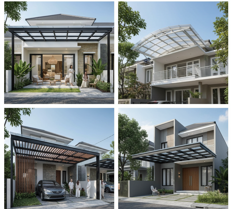 Tipe-Tipe Kanopi Paling Populer Untuk Rumah Modern