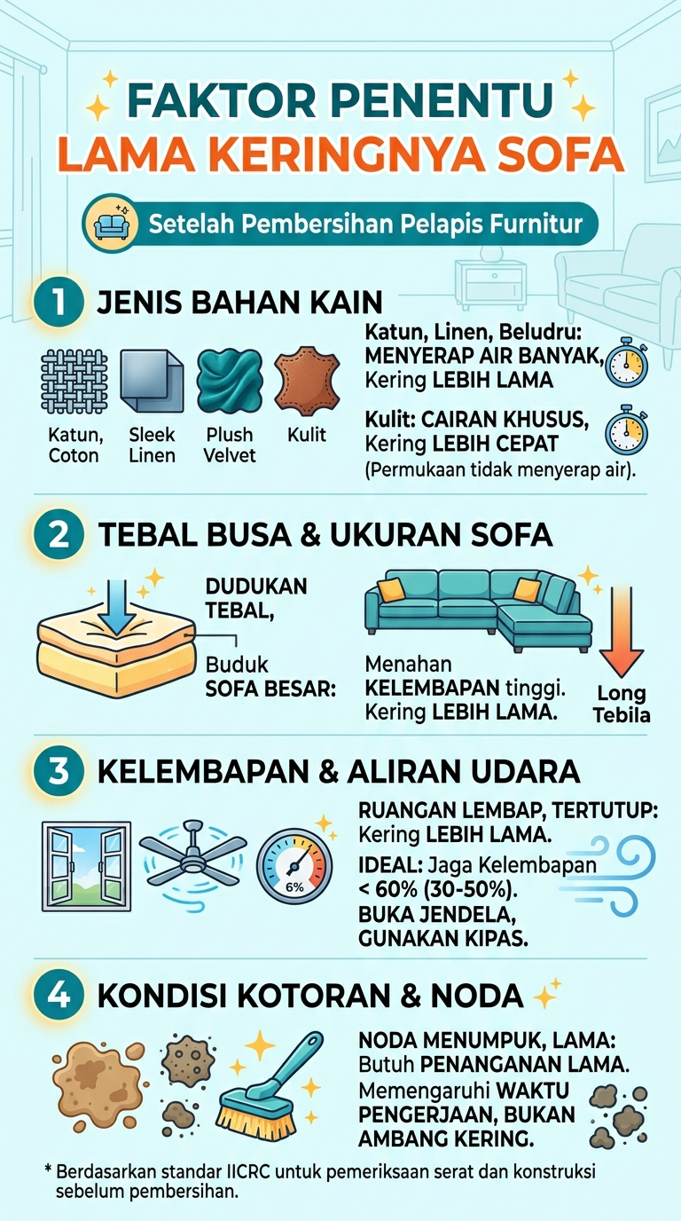 Infografik : Faktor Penentu Lama Keringnya Sofa