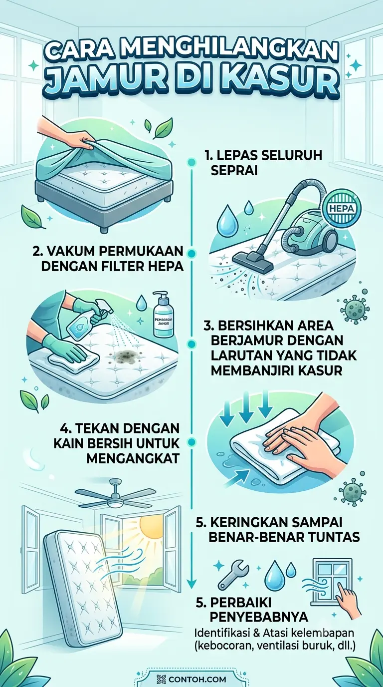 Infografik : Cara Menghilangkan Jamur di Kasur