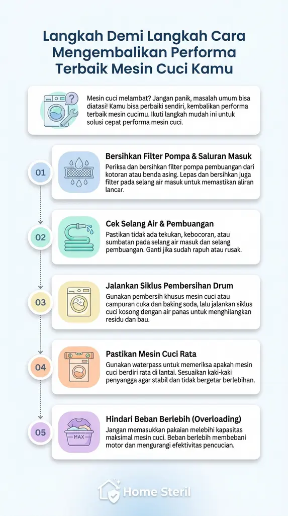 Langkah Demi Langkah Cara Mengembalikan Performa Terbaik Mesin Cuci Kamu