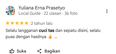 Review Sneakershoot dari Pelanggan Setia Laundry Tas 