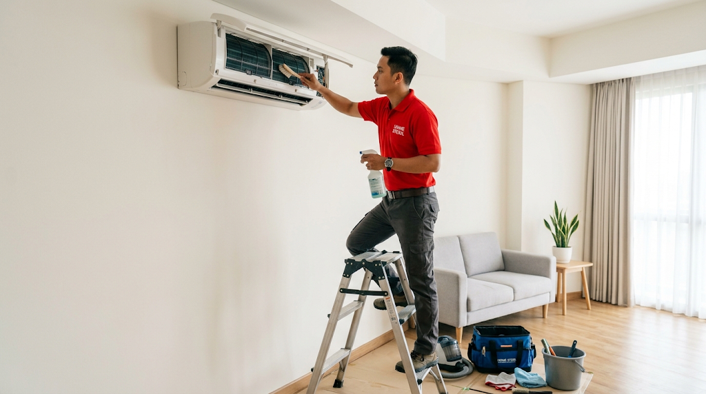 Alur Pengerjaan Cuci AC Split dari Home Steril