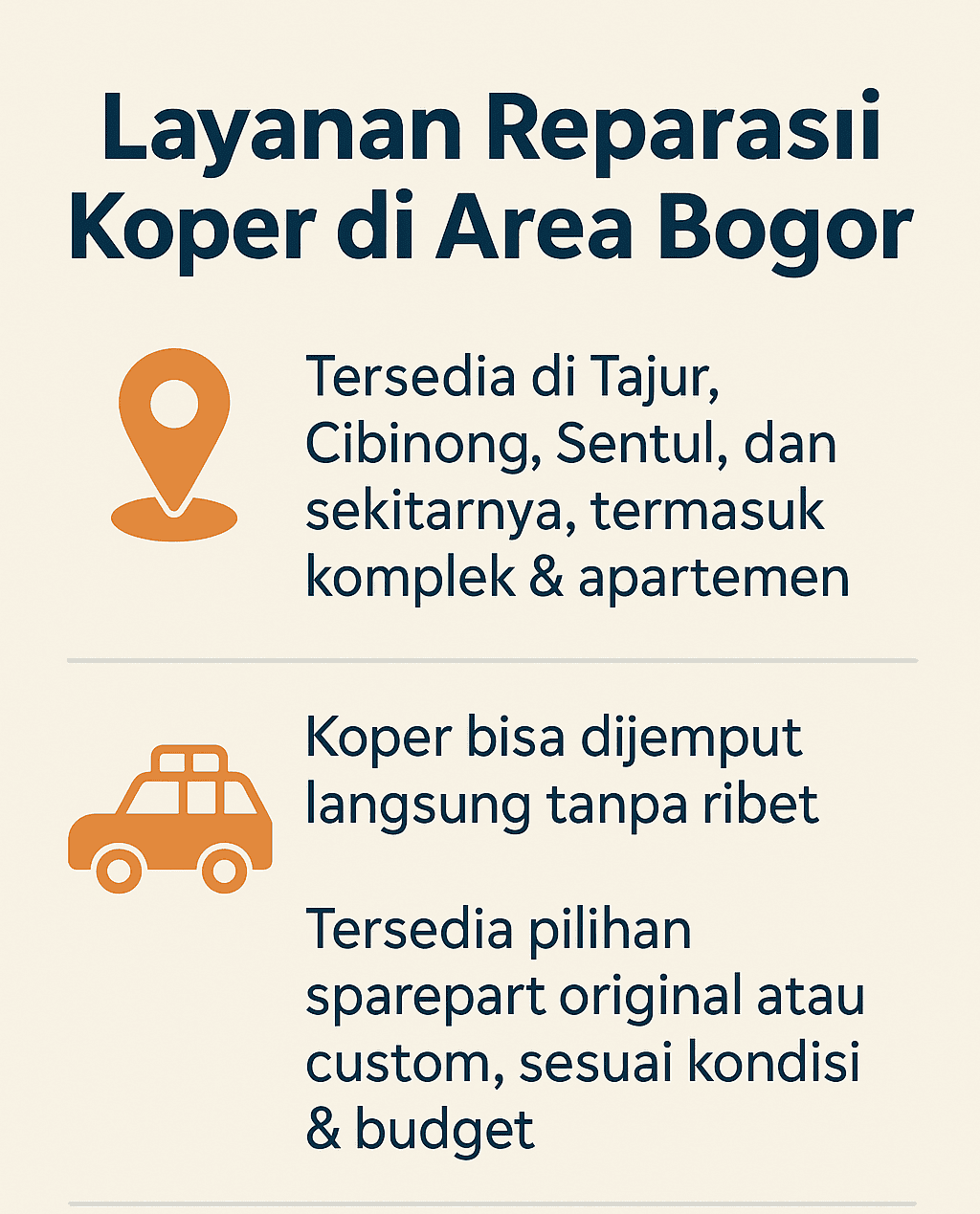 Infografik: Layanan Reparasi Koper di Area Bogor