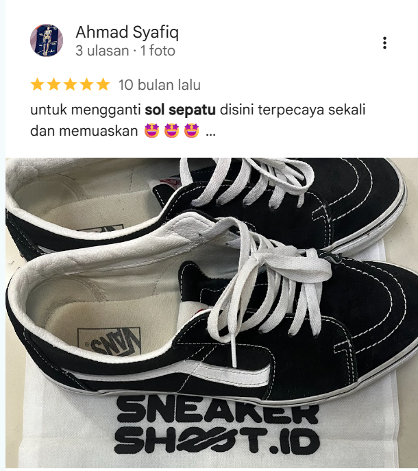 Rating Pelanggan untuk Jasa Reparasi Sepatu Sneakershoot