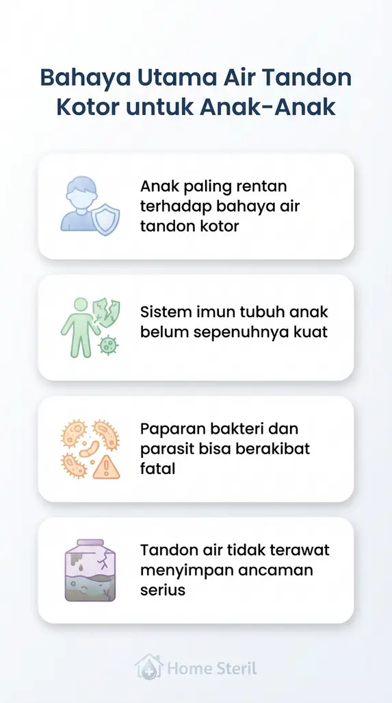 Bahaya Utama Air Tandon Kotor untuk Anak-Anak
