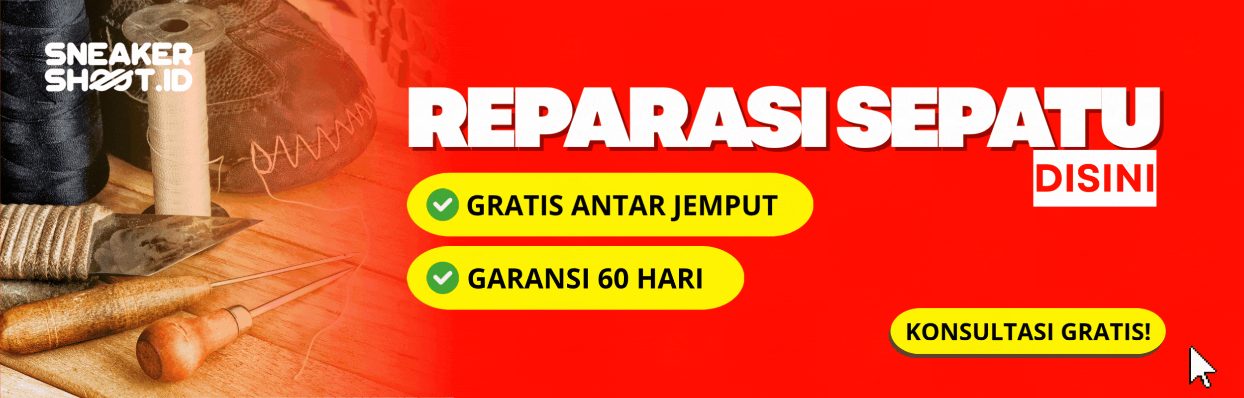 Jasa Reparasi Sepatu di Sneakershoot.id.